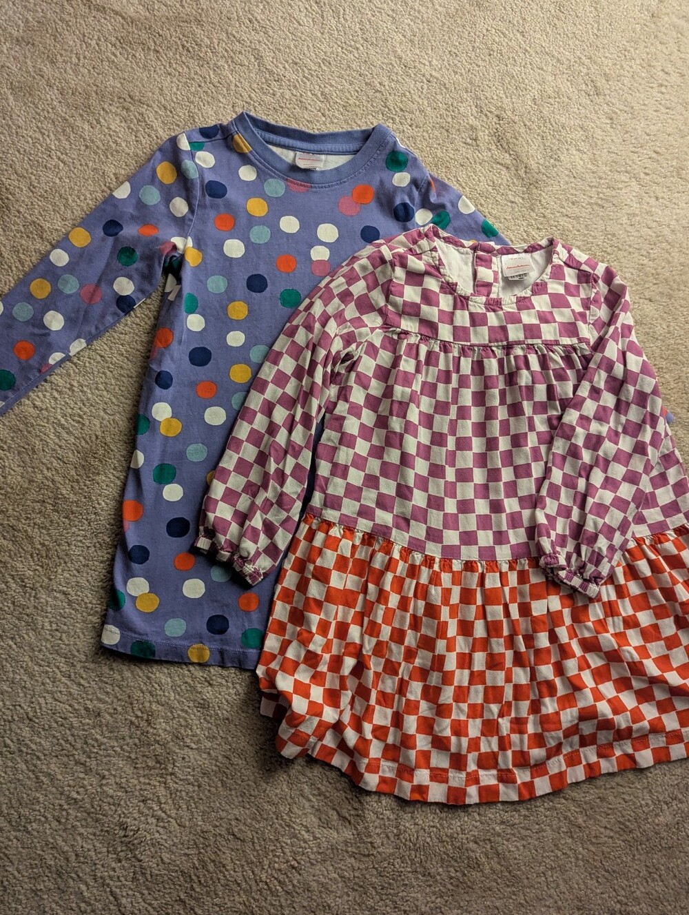 Lot Of 2 Hanna Andersson Girls Long Sleeve Dresses Size 5